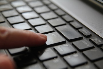 Fototapeta premium black computer keyboard close up