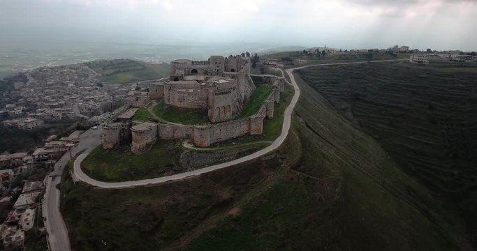 Krak of the knight in aerial view, syria