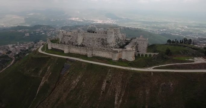 Krak of the knight in aerial view, syria