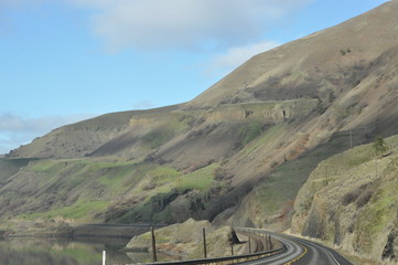 Naklejka premium Lake Hills and Road