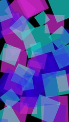 Multicolored translucent hexagons on dark background. Vertical image orientation. 3D illustration