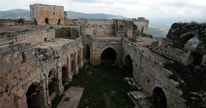 Krak of the knight in aerial view, syria