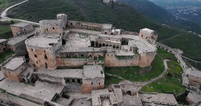 Krak of the knight in aerial view, syria