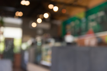 abstract light bokeh background in blur restaurant