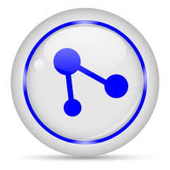 Network icon. White glossy round vector icon in eps 10. Editable modern design internet button on white background.