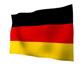 Flag of Germany. Wide format 3D illustration. State symbol of the Federal Republic of Germany. 3D rendering