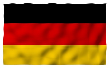 Obraz premium Flag of Germany. Wide format 3D illustration. State symbol of the Federal Republic of Germany. 3D rendering