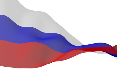 Waving flag of the Russian Federation. The National. State symbol of the Russia. 3D illustration