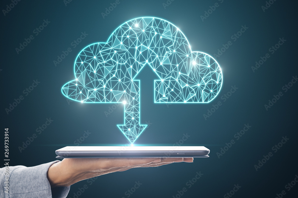 Aufkleber cloud computing and server concept