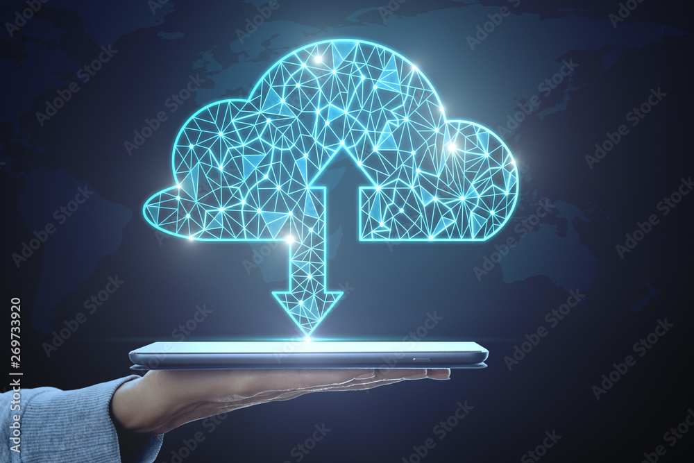 Aufkleber Cloud computing and data concept