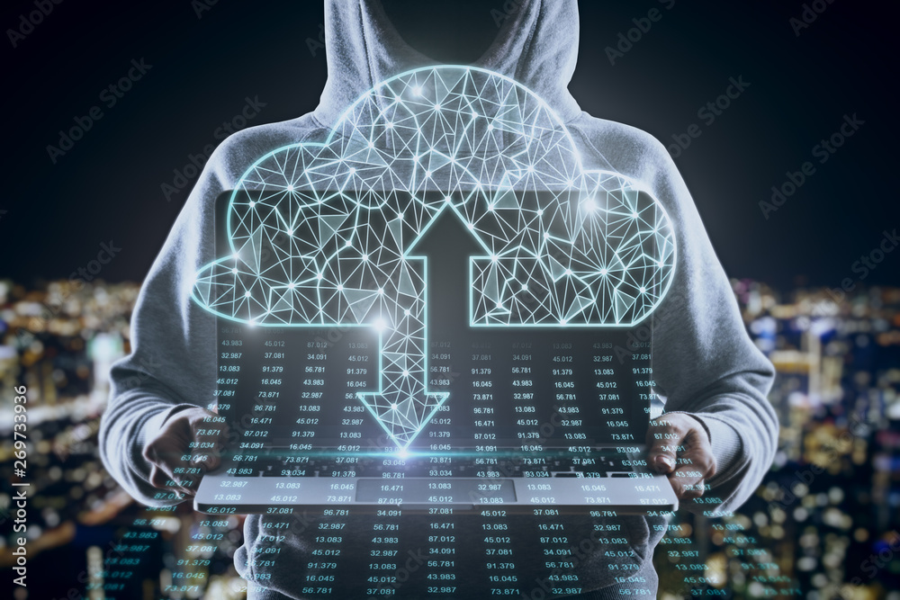 Poster Computing and hacking concept