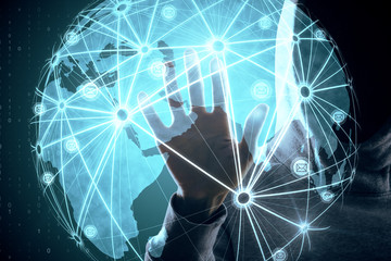 Interactive icons and data concept