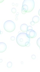 Light blue colored background with purple bubbles. Wallpaper, texture purple balloons. 3D illustration