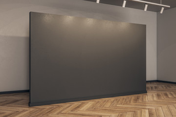 Modern gallery with empty billboard