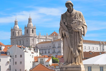 Fototapeta na wymiar Church sao Vincente de Fora in Lisbon in Portugal