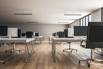 Bright coworking office interior