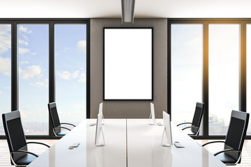 Modern office with poster