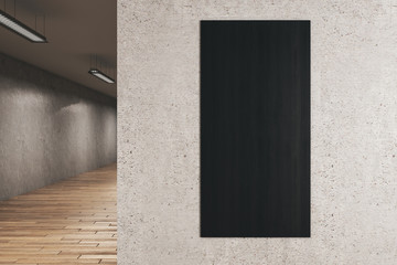 Interior with empty black banner