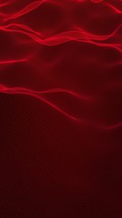 Abstract landscape on a red background. Cyberspace grid. hi tech network. Vertical image orientation. 3D illustration