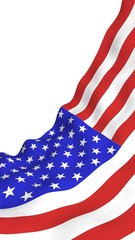 Waving flag of the United States of America. Stars and Stripes. State symbol of the USA. 3D illustration