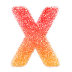 X - Letter of the alphabet made of candy