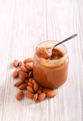 Almond butter in a jar