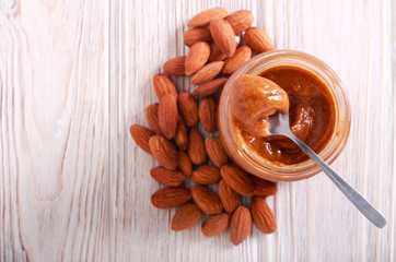 Almond butter in a jar
