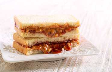 Peanut butter and marmalade sandwich