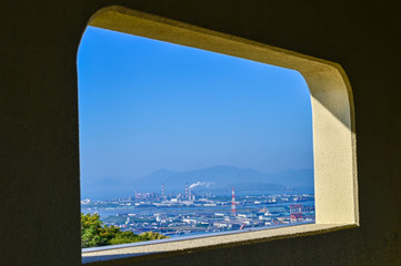 Fototapeta premium 高塔山公園から眺める北九州市の都市風景