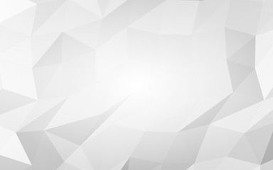 White abstract background. Lowpoly backdrop. Crumpled paper. 3D illustration