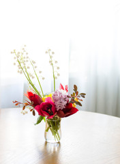 beautiful bouquet of flowers in vase isolated