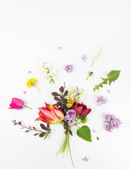 beautiful bouquet of flowers in vase isolated