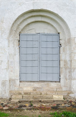 Old iron door in ancient russian church