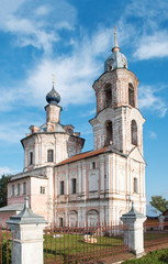 Fototapeta na wymiar Old church in small russian town Nerekhta