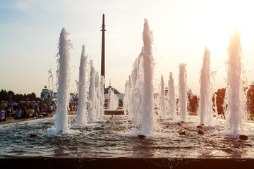 Beautiful city fountains launched in the summer.