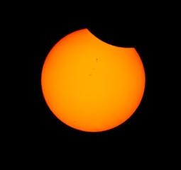 Great American Eclipse 2017, solar eclipse, first contact, Oglala National Grassland, August 20, 2017