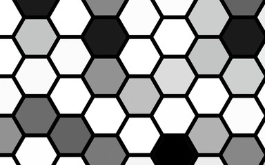 White honeycomb with a gradient color. Isometric geometry. 3D illustration