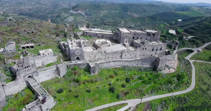 Baniyas castle in aerial view, Syria