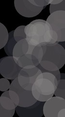 Gray translucent circles on a dark background. 3D illustration