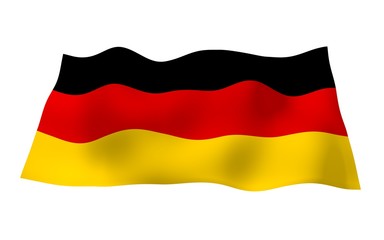 Flag of Germany. Wide format 3D illustration. State symbol of the Federal Republic of Germany. 3D rendering