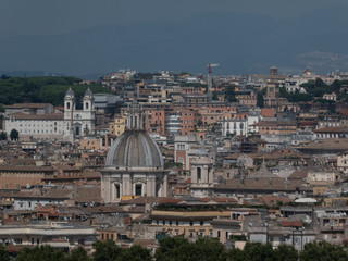 Fototapeta na wymiar Rome aerial panoramic cityscape, Italy