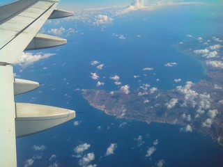 The beautiful view from airplane window, Cyprus, Akamas