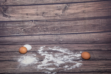 wood background with flour light