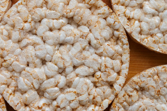 Background made with of rice cakes pile.