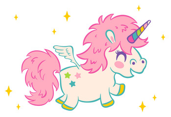 Cute unicorn with stars