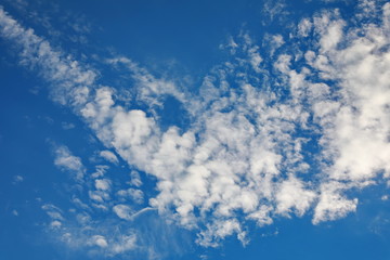 Blue sky with white cloud background and texture