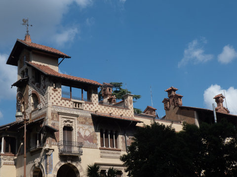 District of Copped&egrave;, Rome, Italy, whimsical residential quarter hidden in the Parioli neighbourhood designed by architect Gino Copped&egrave; consisting of palaces and buildings