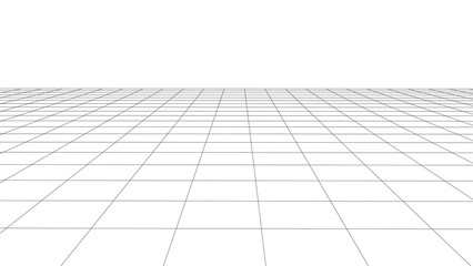 Vector perspective grid. Detailed lines on white background.