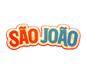 Festa Junina com bandeiras de fundo para varejo. Selo promocional 3d Brasil para festa de junho de cartão ou cartaz para férias. Selo São João e arraiá. Tipografia festiva