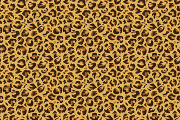 Leopard seamless print. Cheetah jaguar exotic animal skin pattern, luxury fashion wallpaper. Vector textile leopards printing design